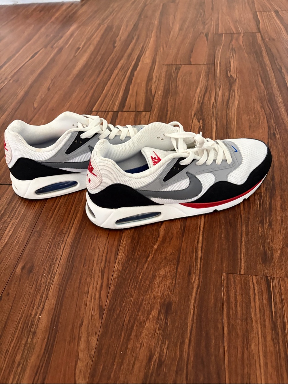 Nike Men’s Correlate Sneakers - White, Gray, Black with Red Accents